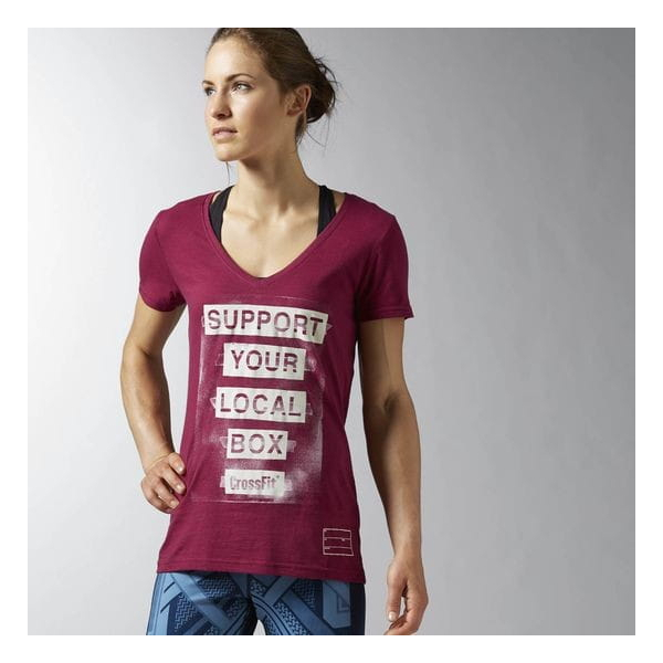 REEBOK CROSSFIT SUPPORT YOUR LOCAL BOX V-NECK ROZMIAR S