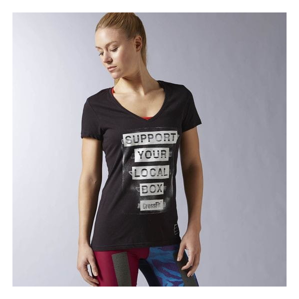 REEBOK CROSSFIT SUPPORT YOUR LOCAL BOX V-NECK ROZMIAR L